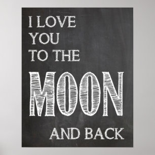 Eu te amo à lua e ao poster traseiro