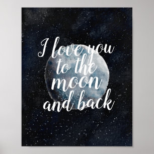 Eu te amo à lua e ao poster traseiro