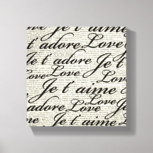 Eu te amo, aime do t de Je, canvas