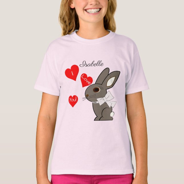 "Eu Te Amo!" Camisetas para Meninas (Frente)