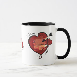 Eu te amo caneca 2 do coração