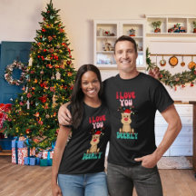 Eu Te Amo Caro Reindeer Santa Hat T-Shirt