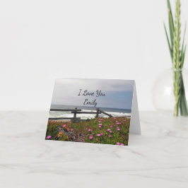 Eu Te Amo Cartão De Nota De Flores Do Oceano Perso