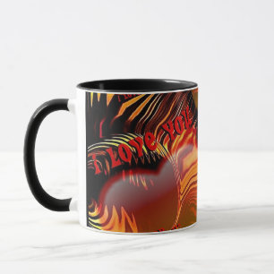eu te amo corações, caneca de cerâmica