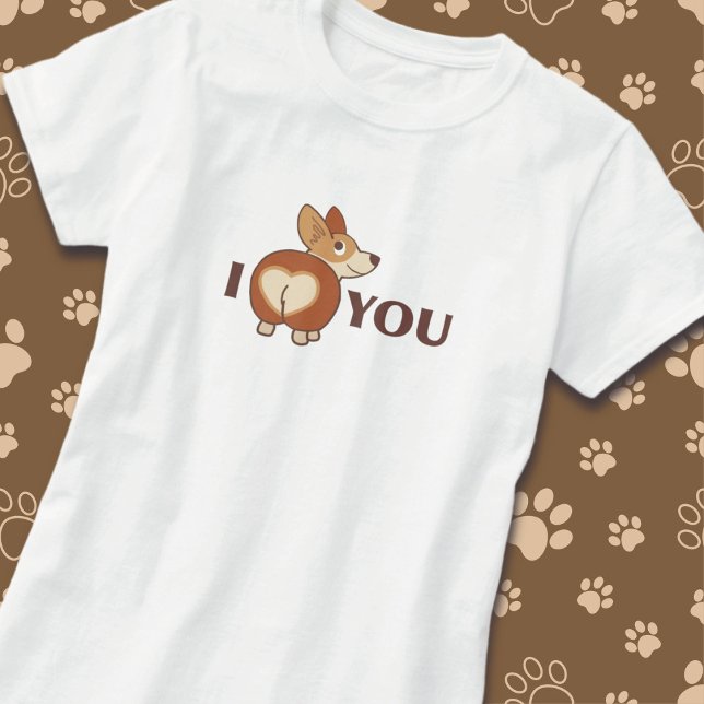 Eu Te Amo, Corgi Dog T-Shirt (Criador carregado)