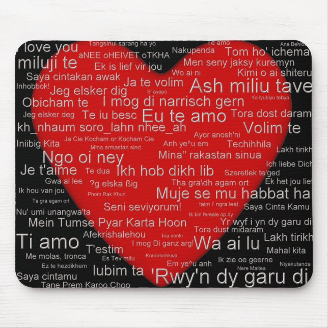 Eu te amo de todo o mundo - mousepad (Frente)