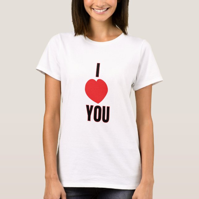 Eu Te Amo Design Impresso T-shirts (Frente)