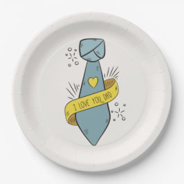 Eu Te Amo Dia de os pais Pai | Prato de Papel