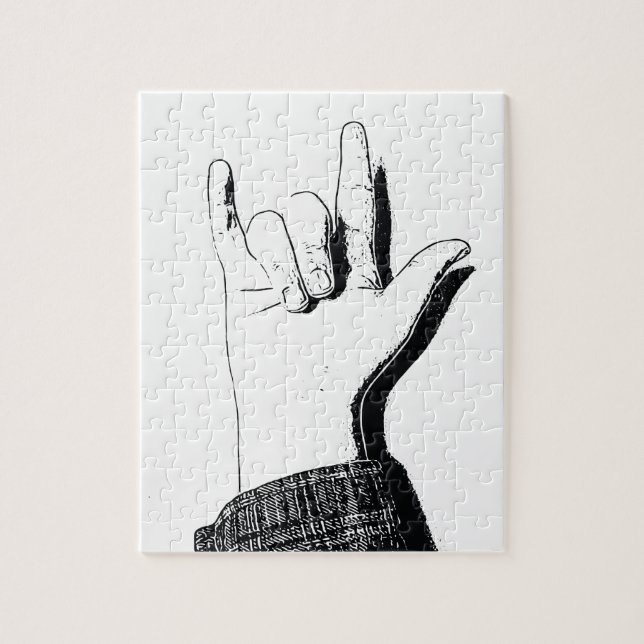 Eu te amo em ASL - quebra-cabeça (Vertical)