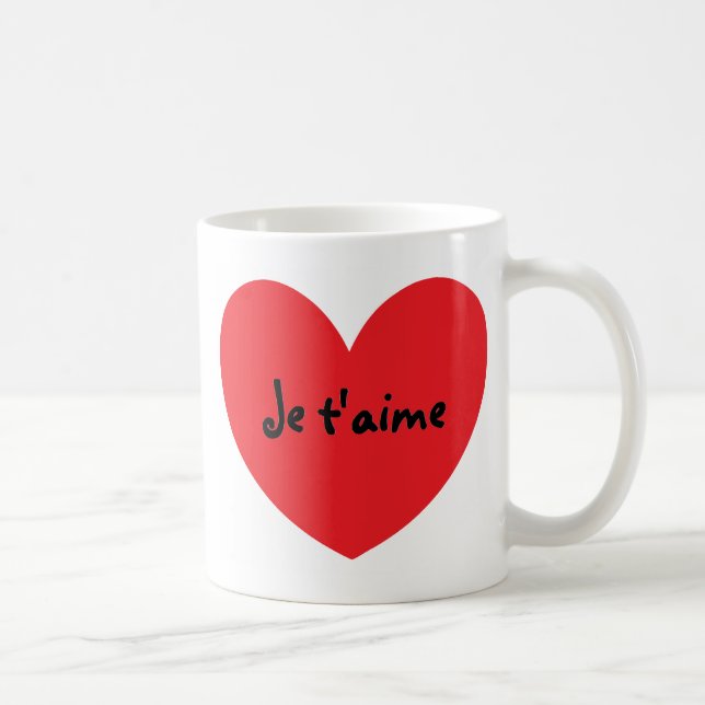 "Eu te amo" (em francês) caneca (Direita)