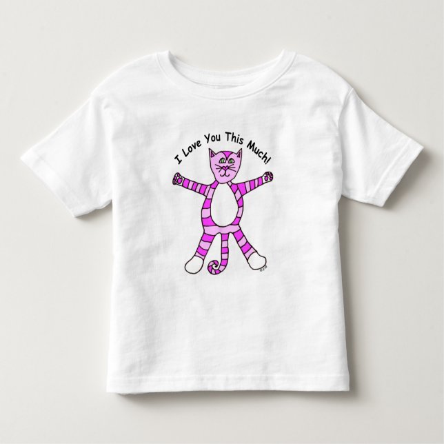 "Eu te amo este t-shirt muito" mindinho do gato (Frente)
