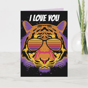 EU TE AMO GATO TIGER PARA O CARTÃO DE ANIVERSÁRIO