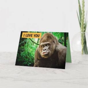 EU TE AMO GORILLA ENGRAÇADO CARTÃO GREETING