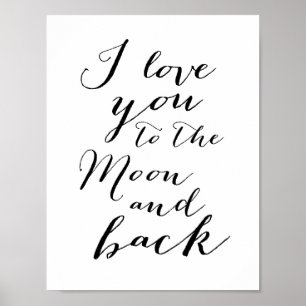 Eu te amo impressão preto e branco 8.5x11 do