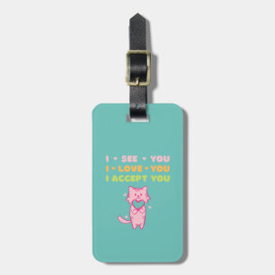 "Eu te amo" Linda etiqueta de bagagem de gato