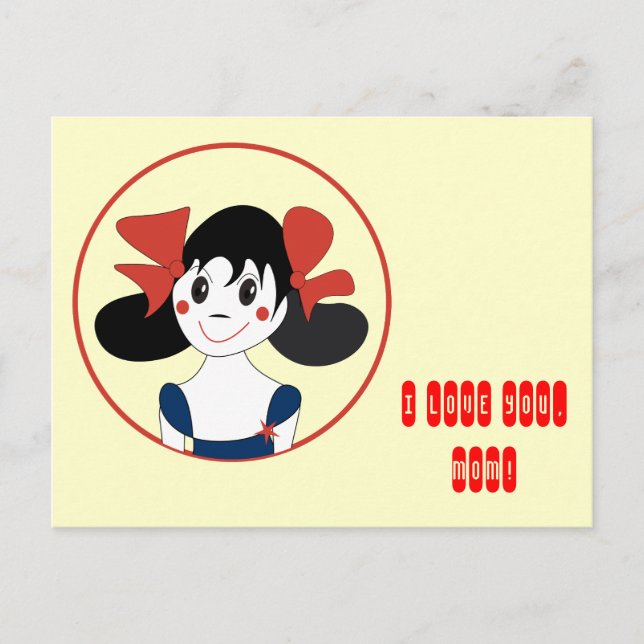 Eu te amo, mãe! Cartão Postal (Frente)