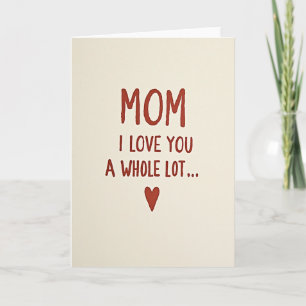 Eu Te Amo Mamãe Cartão de Carta Vermelha