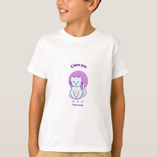 Eu Te Amo Muito Gatinho Camiseta Infantil Fofa