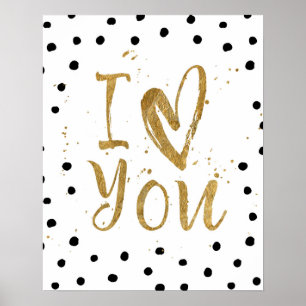"Eu te amo" poster decorativo do coração do pont