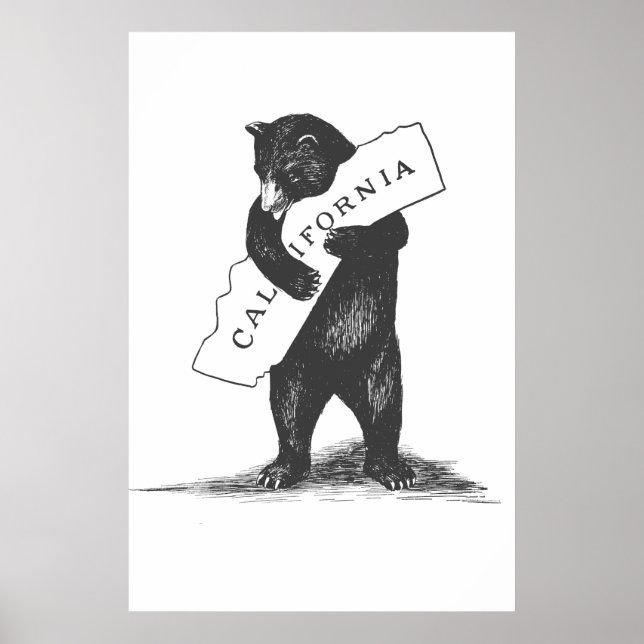 Eu Te Amo, Poster Preto E Branco Da Califórnia (Frente)