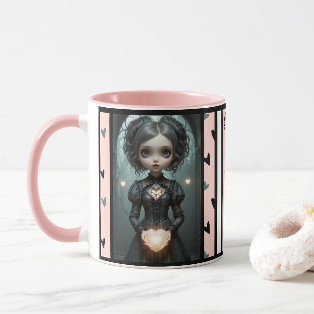 Eu te amo presente personalizável de caneca cardía (Com Donut)