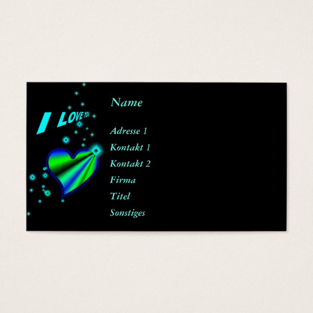 Eu te amo, Rainbow Heart com Stars em preto (Frente)