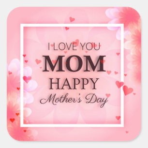 Eu te amo selo da etiqueta do dia das mães da mam