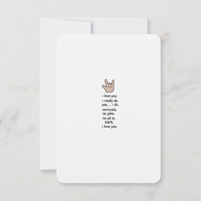 Eu te amo... sério. Cartão (Frente)