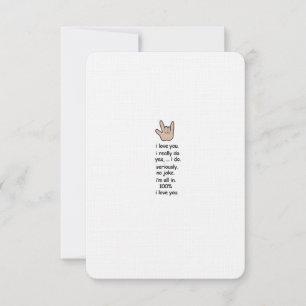 Eu te amo... sério. Cartão