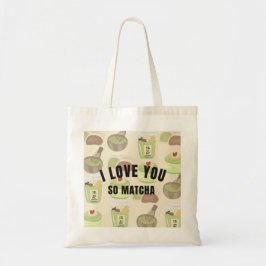 "Eu Te Amo Tanto Matcha" Bolsa Tote de Lona Estéti