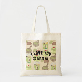 "Eu Te Amo Tanto Matcha" Bolsa Tote de Lona Estéti