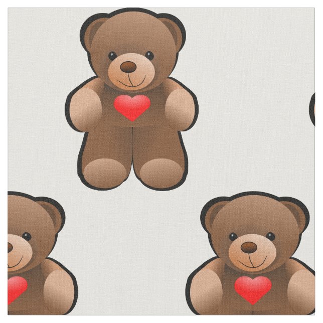 Eu te amo tecido do impressão do urso de ursinho (Detalhe)