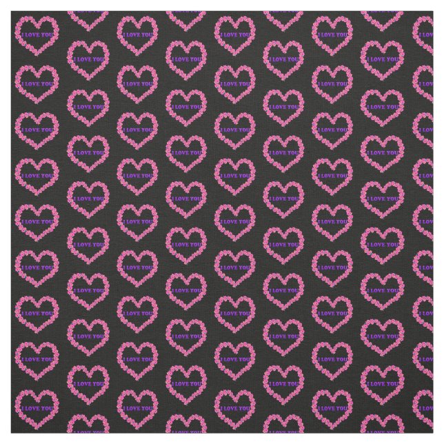 Eu Te Amo Tecido Fundo Negro (Modelo)