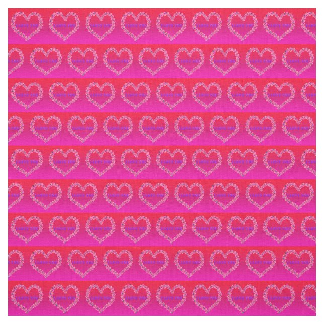 Eu Te Amo Tecido Fundo Rosa (Modelo)