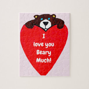 "EU TE AMO", TEDDY BEAR quebra-cabeça