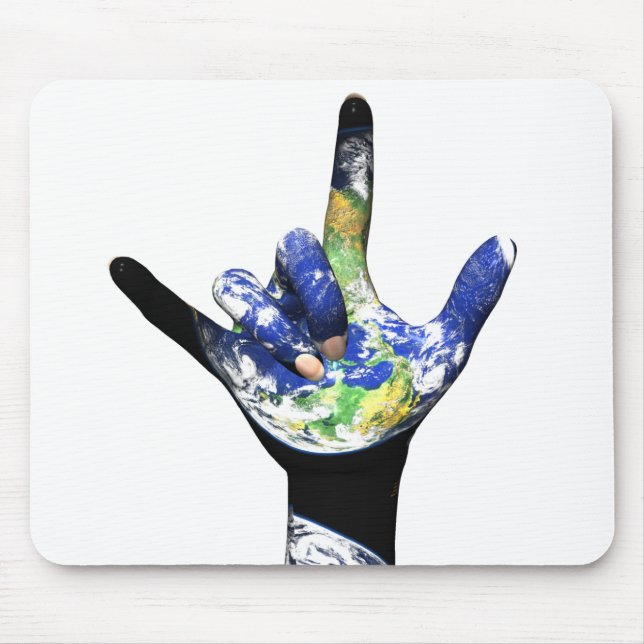 Eu te amo terra Mousepad do planeta (Frente)
