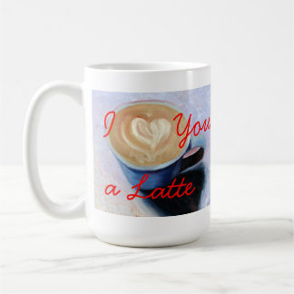Eu te amo uma caneca de café de Latte