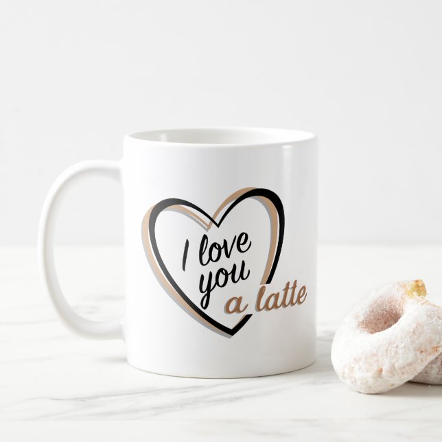 Eu te amo uma caneca do latte | (Com Donut)