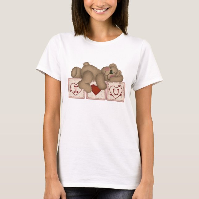 Eu te amo Urso de Teddy - Camiseta feminina (Frente)