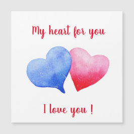 Eu te amo vermelho-d-água e coração azul