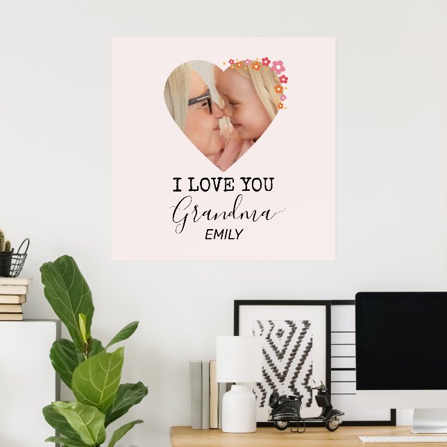 Eu Te Amo Vovó | Poster Personalizado (Escritório em casa)