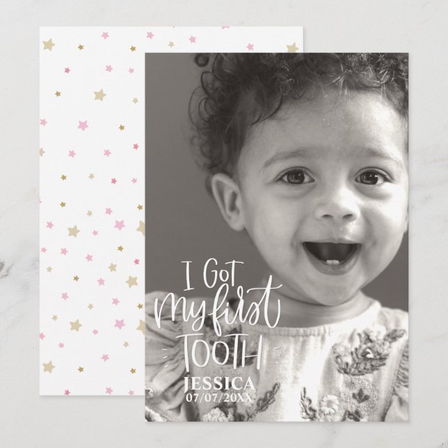 Eu tenho meu primeiro Cartão com fotos de Garota P (Frente/Verso)