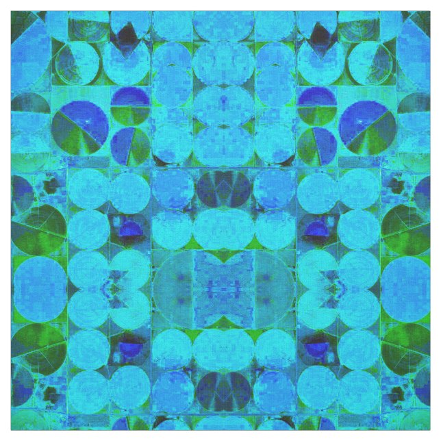 Eu tenho o Tecido Círculo Blues ~ Abstrato (Modelo)