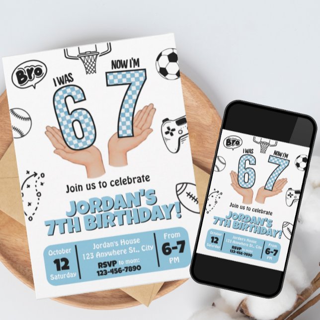 Eu tinha 6 anos Agora eu tenho 7 Convite, Convite  (Criador carregado)