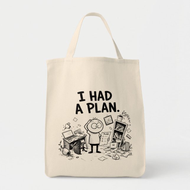 Eu Tinha um Plano Bolsa Tote Divertida (Frente)