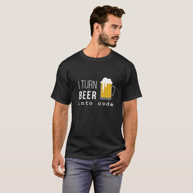 Eu transformo a cerveja no t-shirt do código (Frente Completa)