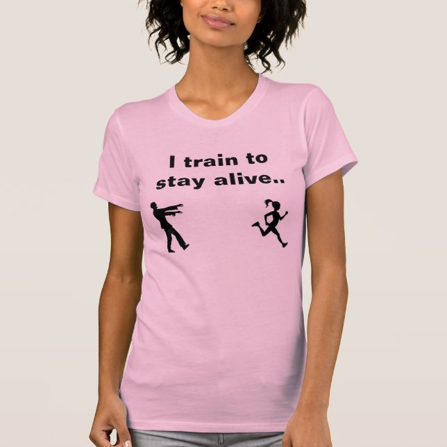 Eu treino para permanecer a camisa running viva (Frente)