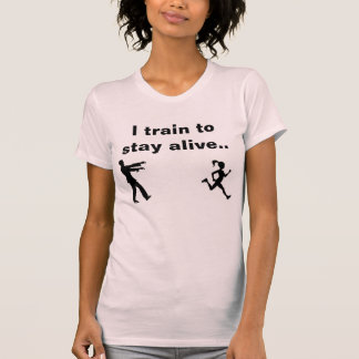 Eu treino para permanecer camisa running do zombi
