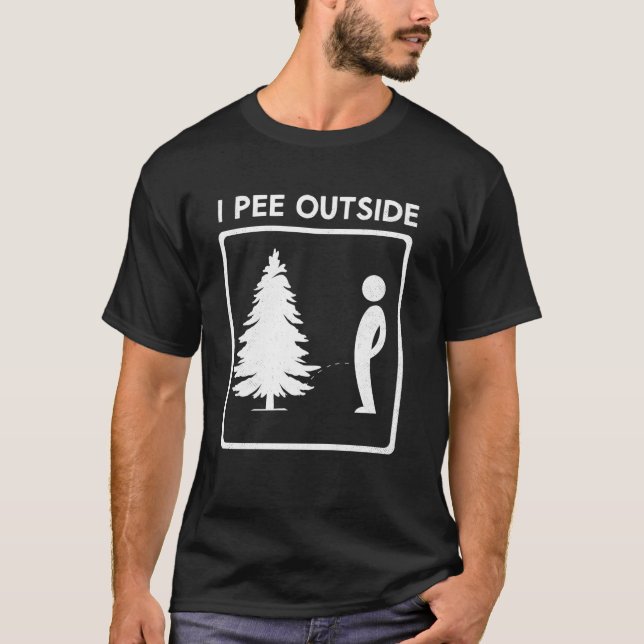Eu Urino Fora Humor de Acampamento Camiseta de Men (Frente)