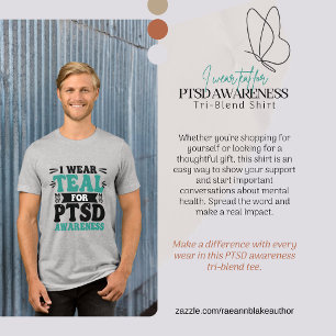 Eu Uso Verde Azulado para Camiseta Tri-Blend de Co